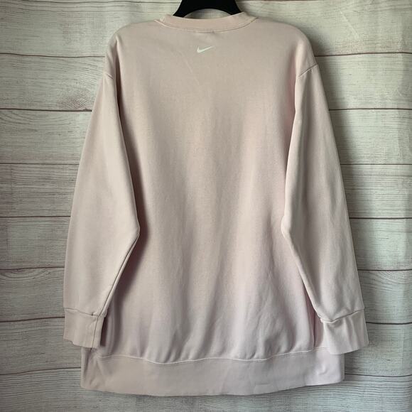 Nike Dri-Fit Light Pink Sweatshirt Oversized Crewneck Pullover Size XL - Picture 6 of 16